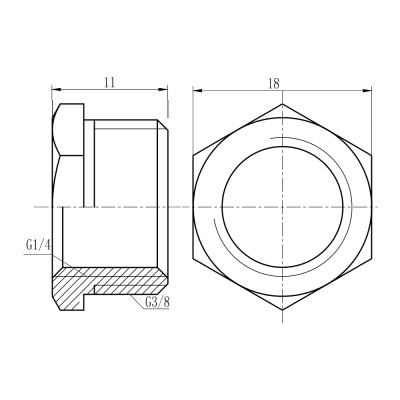 Фитинг резьбовой латунный футорка ВН-НАР 3/8"x1/4" Thermo Alliance SF37496 Фитинг резьбовой латунный футорка ВН-НАР 3/8"x1/4" Thermo Alliance SF37496