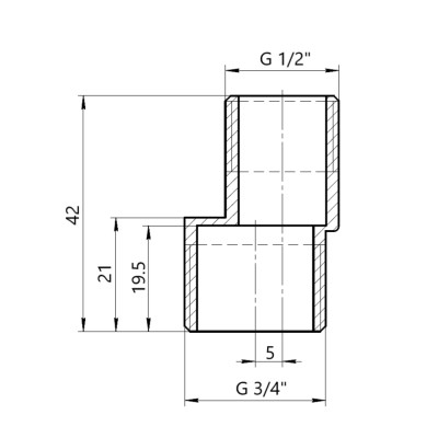 Фітинг різьбовий ексцентрик латунний НАР 1/2"x3/4" Thermo Alliance SD4301520 Фітинг різьбовий ексцентрик латунний НАР 1/2"x3/4" Thermo Alliance SD4301520