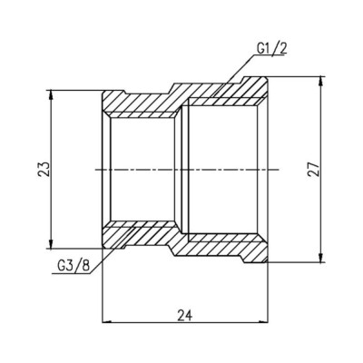 Фитинг резьбовой латунный муфта редукционная ВН 1/2"x3/8" Thermo Alliance SF357159 Фитинг резьбовой латунный муфта редукционная ВН 1/2"x3/8" Thermo Alliance SF357159