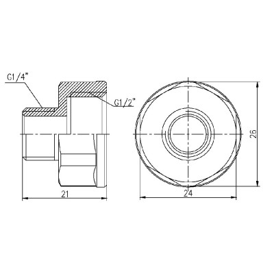 Фитинг резьбовой латунный переходник ВН-НАР 1/2"x1/4" Thermo Alliance SF360156 Фитинг резьбовой латунный переходник ВН-НАР 1/2"x1/4" Thermo Alliance SF360156