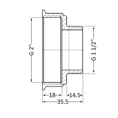 Фитинг резьбовой латунный переходник ВН-НАР 2"x1 1/2" Thermo Alliance SD4095040