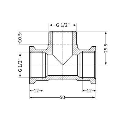 Фитинг резьбовой латунный тройник ВН-НАР 1/2" Thermo Alliance SD41515 Фитинг резьбовой латунный тройник ВН-НАР 1/2" Thermo Alliance SD41515