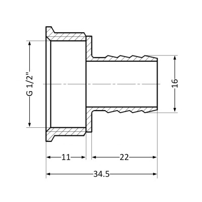 Фітинг різьбовий латунний штуцер ВН 1/2"x16 мм Thermo Alliance SD4261516 Фітинг різьбовий латунний штуцер ВН 1/2"x16 мм Thermo Alliance SD4261516