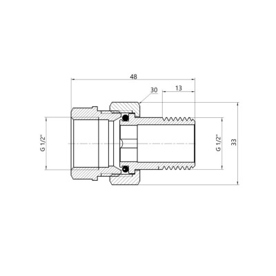 Фітинг різьбовий латунний згін "американка" ВН-НАР 1/2" Thermo Alliance SF190W15 Фітинг різьбовий латунний згін "американка" ВН-НАР 1/2" Thermo Alliance SF190W15