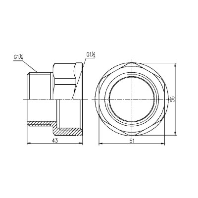 Фитинг резьбовой латунный переходник ВН-НАР 1 1/2"x1 1/4" Thermo Alliance SF3604032 Фитинг резьбовой латунный переходник ВН-НАР 1 1/2"x1 1/4" Thermo Alliance SF3604032