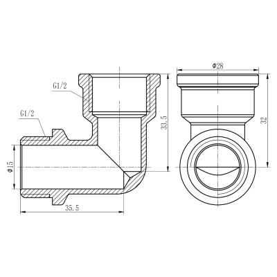 Фітинг різьбовий латунний косинець ВН-НАР 1/2" Thermo Alliance SF372H15 Фітинг різьбовий латунний косинець ВН-НАР 1/2" Thermo Alliance SF372H15