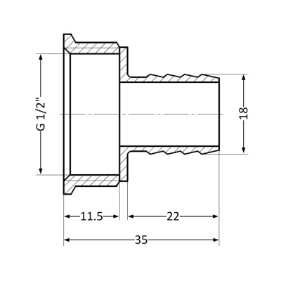 Фітинг різьбовий латунний штуцер ВН 1/2"x18 мм Thermo Alliance SD4261518 Фітинг різьбовий латунний штуцер ВН 1/2"x18 мм Thermo Alliance SD4261518