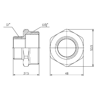 Фитинг резьбовой латунный ниппель редукционный НАР 1 1/2"x1" Thermo Alliance SF3594025 Фитинг резьбовой латунный ниппель редукционный НАР 1 1/2"x1" Thermo Alliance SF3594025