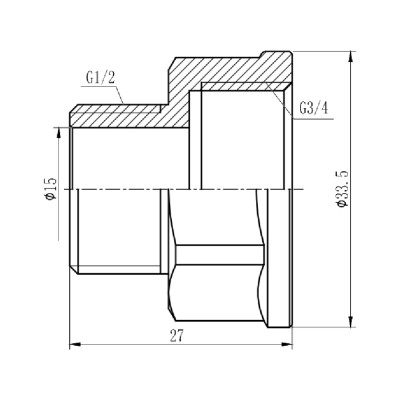 Фитинг резьбовой латунный переходник ВН-НАР 3/4"x1/2" Thermo Alliance SF3602015 Фитинг резьбовой латунный переходник ВН-НАР 3/4"x1/2" Thermo Alliance SF3602015