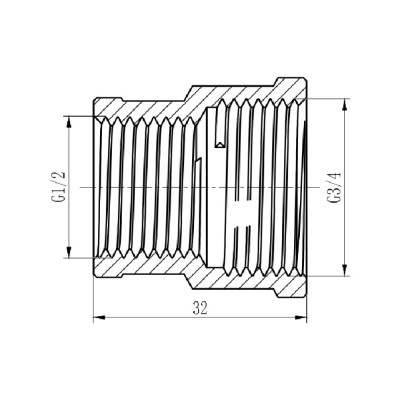 Фитинг резьбовой латунный муфта ВН 1/2"x3/4" Thermo Alliance SF357H2015 Фитинг резьбовой латунный муфта ВН 1/2"x3/4" Thermo Alliance SF357H2015