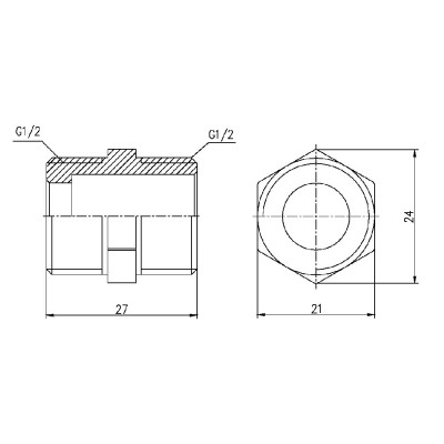 Фитинг резьбовой латунный ниппель НАР 1/2" Thermo Alliance SF358H15