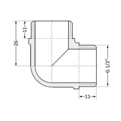 Фітинг різьбовий латунний косинець НАР 1/2" Thermo Alliance SD41915