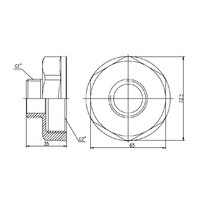 Фитинг резьбовой латунный переходник ВН-НАР 2"x1" Thermo Alliance SF3605025