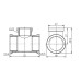 Фітинг різьбовий латунний трійник редукційний ВН 3/4"x1/2"x3/4" Thermo Alliance SF362201520