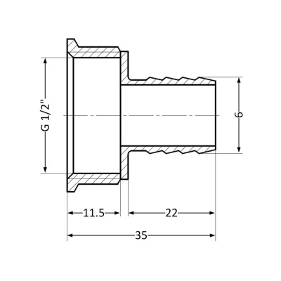 Фитинг резьбовой латунный штуцер ВН 1/2"x6 мм Thermo Alliance SD426156 Фитинг резьбовой латунный штуцер ВН 1/2"x6 мм Thermo Alliance SD426156
