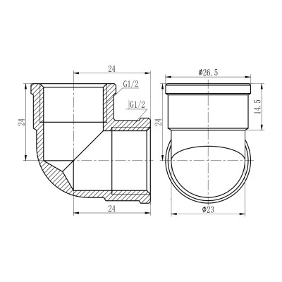 Фитинг резьбовой латунный угольник ВН 1/2" Thermo Alliance SF368H15