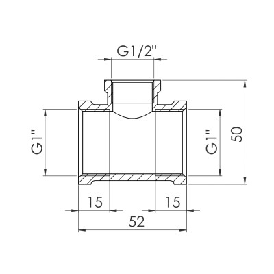 Фітинг різьбовий латунний трійник редукційний ВН 1"x1/2"x1" Thermo Alliance SF362251525 Фітинг різьбовий латунний трійник редукційний ВН 1"x1/2"x1" Thermo Alliance SF362251525