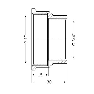 Фитинг резьбовой латунный муфта ВН 3/4"x1" Thermo Alliance SD4052025