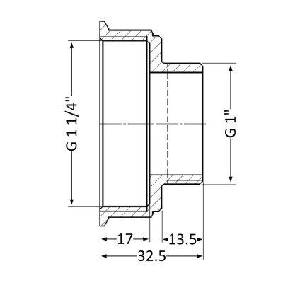 Фитинг резьбовой латунный переходник ВН-НАР 1 1/4"x1" Thermo Alliance SD4093225