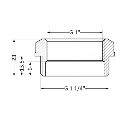 Фитинг резьбовой латунный футорка ВН-НАР 1 1/4"x1" Thermo Alliance SD4233225