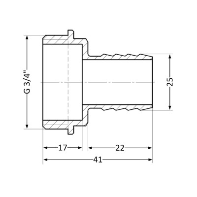 Фитинг резьбовой латунный штуцер НАР 3/4"x25 мм Thermo Alliance SD4272025 Фитинг резьбовой латунный штуцер НАР 3/4"x25 мм Thermo Alliance SD4272025