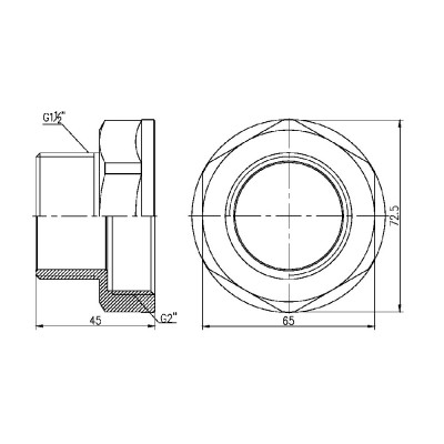 Фитинг резьбовой латунный переходник ВН-НАР 2"x1 1/2" Thermo Alliance SF3605040 Фитинг резьбовой латунный переходник ВН-НАР 2"x1 1/2" Thermo Alliance SF3605040
