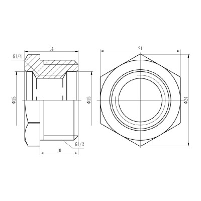 Фитинг резьбовой латунный футорка ВН-НАР 1/2"x1/4" Thermo Alliance SF374156 Фитинг резьбовой латунный футорка ВН-НАР 1/2"x1/4" Thermo Alliance SF374156
