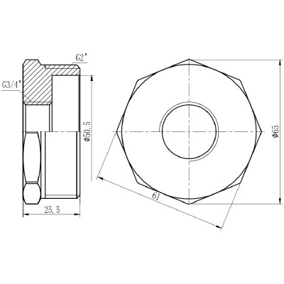 Фитинг резьбовой латунный футорка ВН-НАР 2"x3/4" Thermo Alliance SF3745020 Фитинг резьбовой латунный футорка ВН-НАР 2"x3/4" Thermo Alliance SF3745020