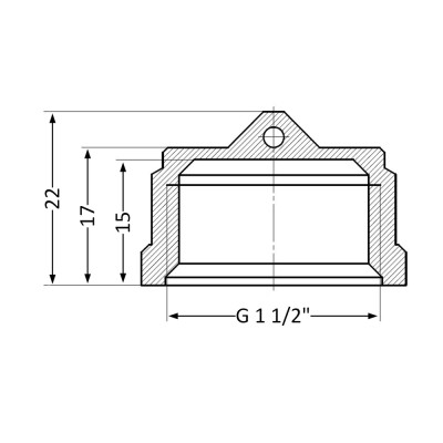 Фітинг різьбовий латунний заглушка ВН 1 1/2" Thermo Alliance SD40240