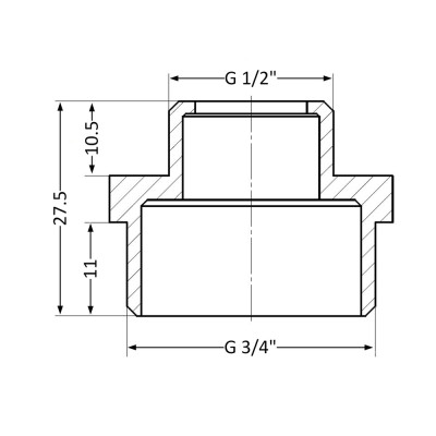 Фитинг резьбовой латунный ниппель НАР 1/2"x3/4" Thermo Alliance SD4081520