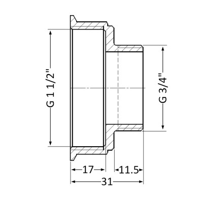 Фітинг різьбовий латунний перехідник ВН-НАР 1 1/2"x3/4" Thermo Alliance SD4094020