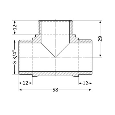 Фитинг резьбовой латунный тройник НАР 3/4" Thermo Alliance SD41220 Фитинг резьбовой латунный тройник НАР 3/4" Thermo Alliance SD41220