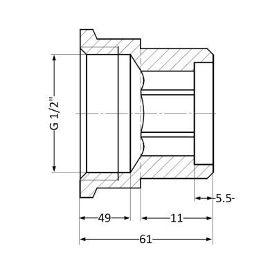 Фітинг різьбовий подовжувач латунний ВН-НАР 1/2"x50 мм Thermo Alliance SD4221550 Фітинг різьбовий подовжувач латунний ВН-НАР 1/2"x50 мм Thermo Alliance SD4221550