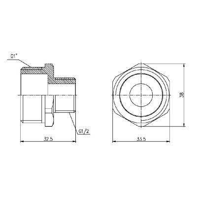 Фитинг резьбовой латунный ниппель редукционный НАР 1"x1/2" Thermo Alliance SF3592515