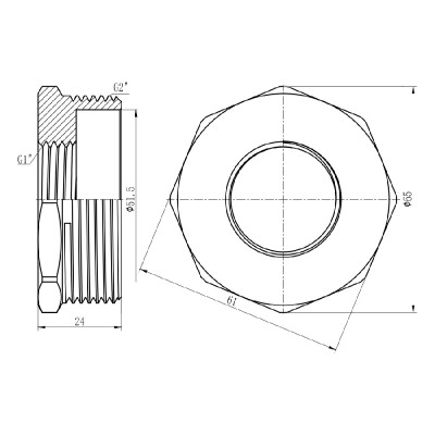 Фитинг резьбовой латунный футорка ВН-НАР 2"x1" Thermo Alliance SF3745025 Фитинг резьбовой латунный футорка ВН-НАР 2"x1" Thermo Alliance SF3745025