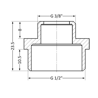 Фітинг різьбовий латунний ніпель НАР 1/2"x3/8" Thermo Alliance SD408159