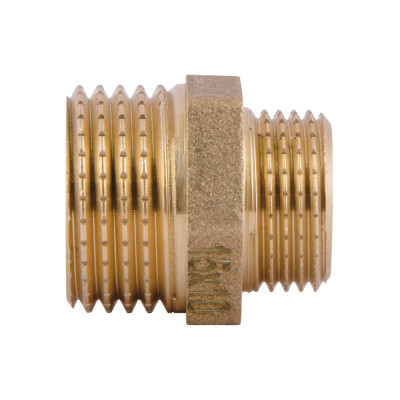 Фітинг різьбовий латунний ніпель НАР 1/2"x3/8" Thermo Alliance SD408159