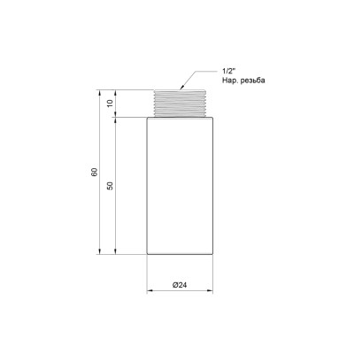 Фитинг резьбовой латунный удлинитель ВН-НАР 1/2"x50 мм Thermo Alliance SD1301550 Фитинг резьбовой латунный удлинитель ВН-НАР 1/2"x50 мм Thermo Alliance SD1301550