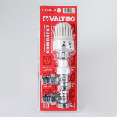 Комплект терморегулюючого обладнання Valtec для радіатора кутовий ВН-НАР 1/2"x3/4" євроконус VT.045.NER.04