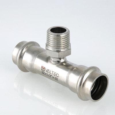 Прес-фітинг Valtec з нержавіючої сталі-трійник НАР 22х1/2" VTi.933.I.220422 Прес-фітинг Valtec з нержавіючої сталі-трійник НАР 22х1/2" VTi.933.I.220422