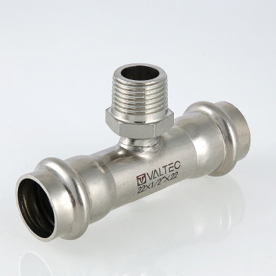 Прес-фітинг Valtec з нержавіючої сталі-трійник НАР 22х1/2" VTi.933.I.220422 Прес-фітинг Valtec з нержавіючої сталі-трійник НАР 22х1/2" VTi.933.I.220422