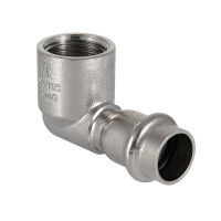 Пресс-фитинг Valtec из нержавеющей стали-угольник 90⁰ ВН 22х1/2" VTi.952.I.002204