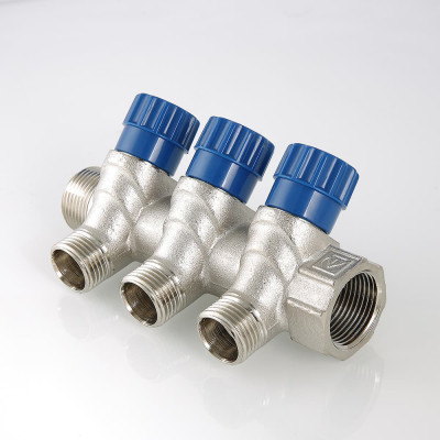 Колектор Valtec з регулюючими вентилями НАР 2 вих х1"х1/2" VTc.560.N.0602 Колектор Valtec з регулюючими вентилями НАР 2 вих х1"х1/2" VTc.560.N.0602